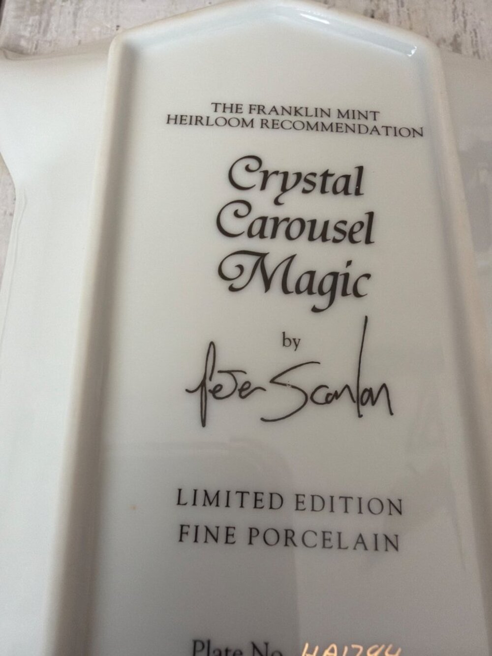 Franklin Mint Peter Scanlan Crystal Carousel Magic Plate Ltd Ed Carnival Horse - Picture 8 of 10
